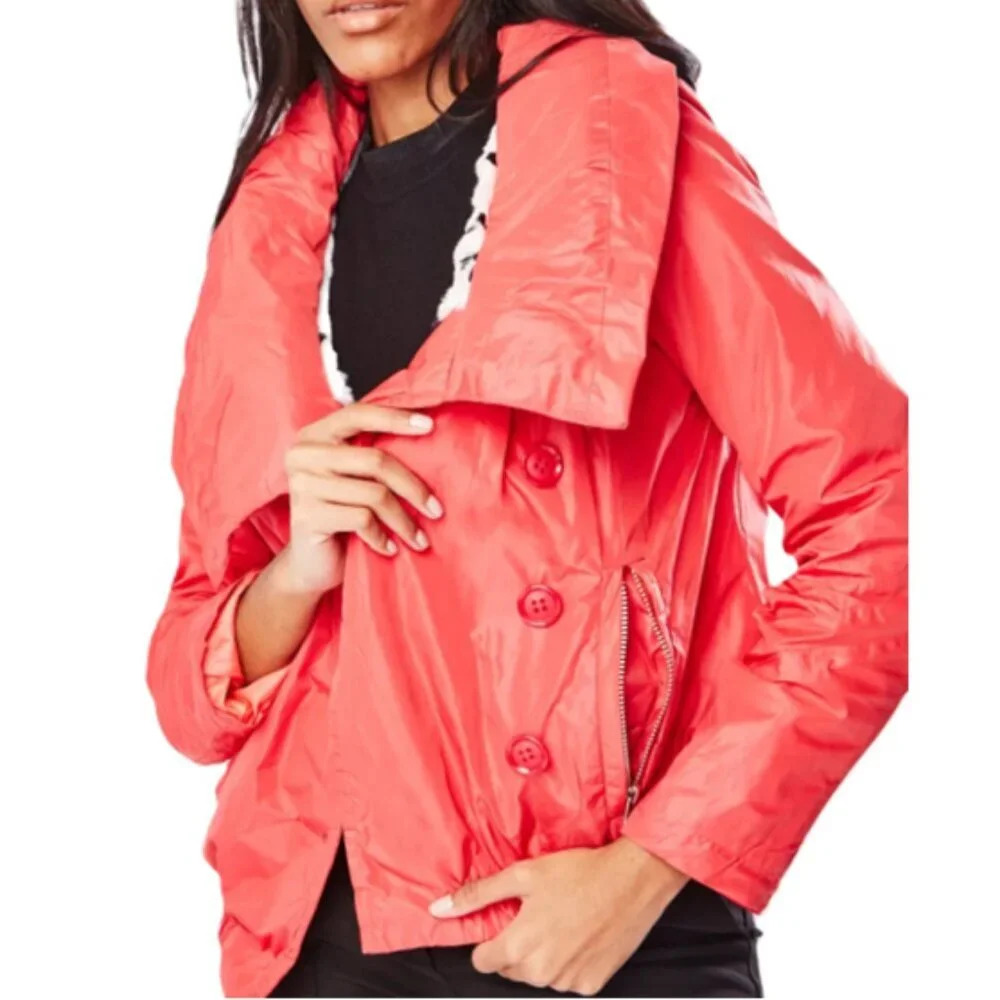 Swiss wild Wrap Collared Bomber Jacket - Watermelon 80s US 2-4 (M) | Small Fit